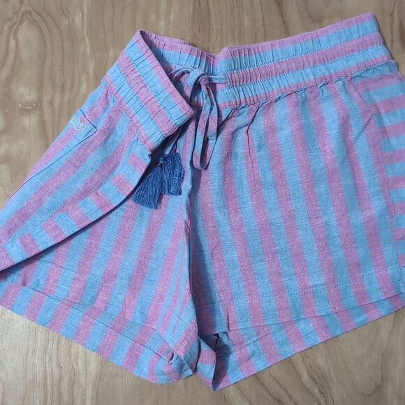 NEW Vineyard Vines‎ Women's Linen Shorts Striped Pink BLUE Drawstring 28X3" - Picture 1 of 8